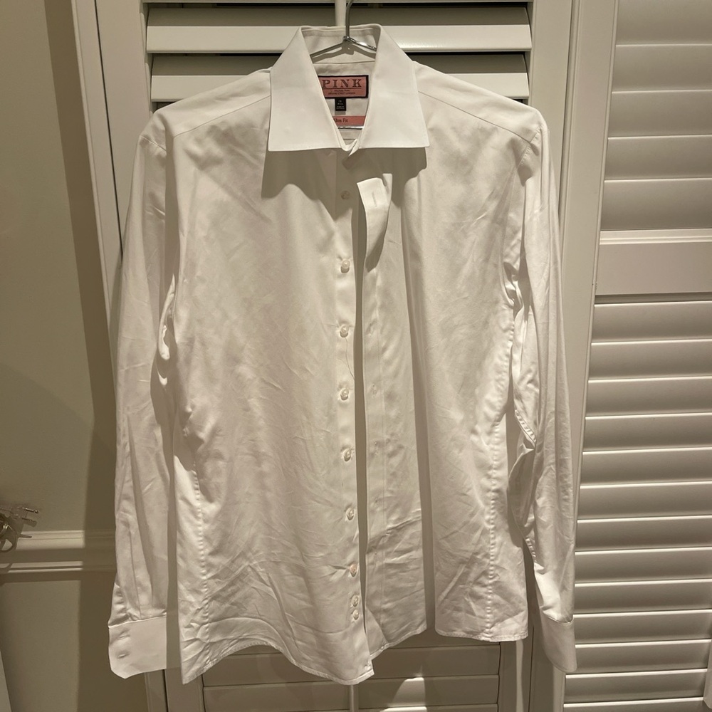 Thomas Pink Men’s White Button Down